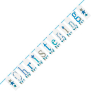 UNIQUE 7FT BLUE BUNTING CHRISTENING BLOCK BANNER
