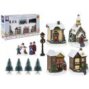 12 PIECE MINI VILLAGE LIGHT UP CHRISTMAS SCENE