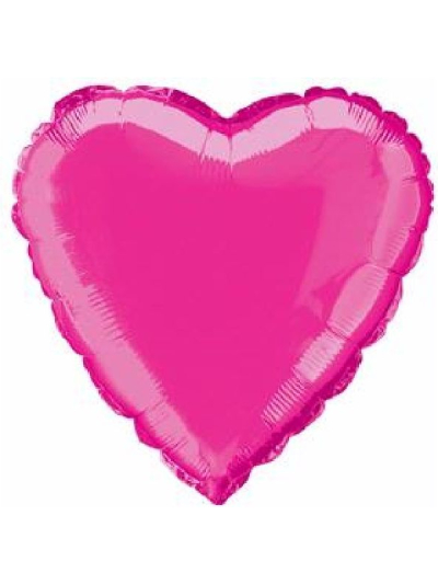 UNIQUE 18" HEART HOT PINK FOIL BALLOON