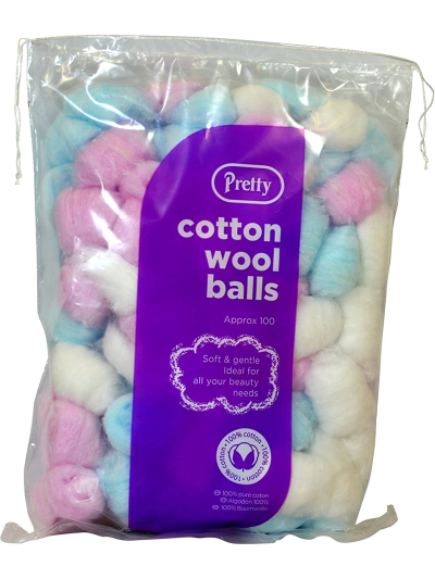 PRETTY COLOUR COTTON WOOL BALLS 100S