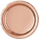 UNIQUE 9" ROSE GOLD ROUND  F0IL PLATES PK8