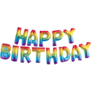 UNIQUE 14" RAINBOW HAPPY BDAY BALLOON BANNER KIT