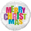 QUALATEX 18" COLOURS MERRY CHRISTMAS FOIL BALLOON