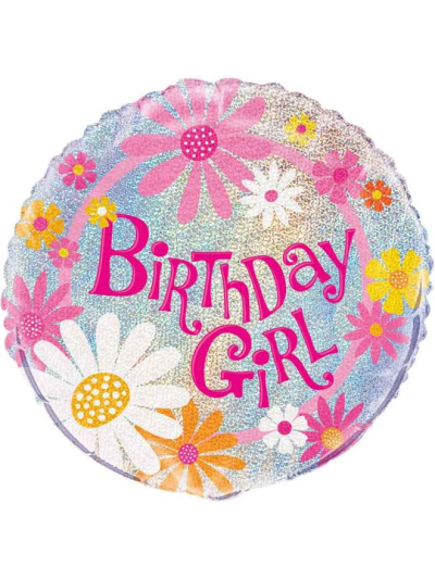 UNIQUE 18" BIRTHDAY GIRL PRISMATIC BALLOON
