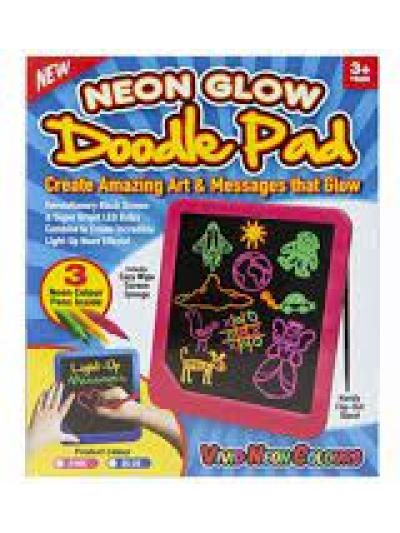 NEON DOODLE WIPE ON WIPE OFF PAD