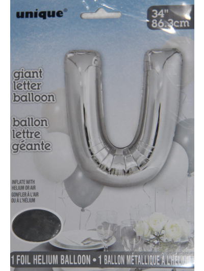 34" SILVER FOIL BALLOON-U