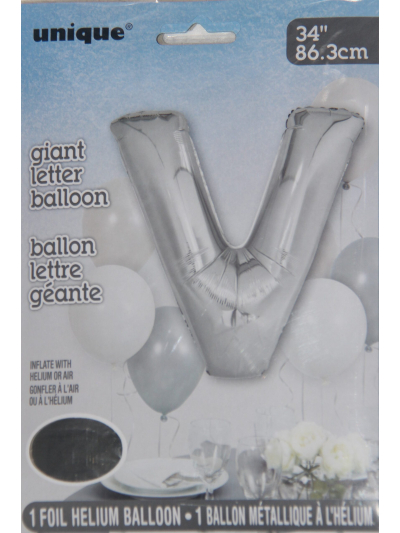 34" SILVER FOIL BALLOON-V