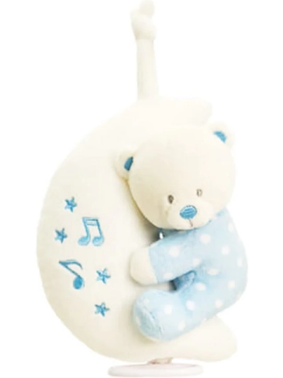 KEEL TOYS 20CM BABY BEAR ON MOON MUSICAL- BLUE