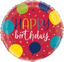 UNIQUE 18" BALLOON RED HAPPY BIRTHDAY FOIL BALLOON