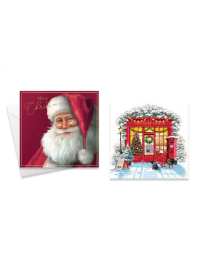 CHRISTMAS CARDS TRAD SANTA PK10