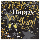UNIQUE 2PLY GLITTERING NEW YEAR NAPKINS PK16
