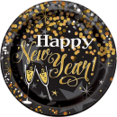 UNIQUE 8CT 9"  GLITTERING NEW YEAR PLATES