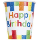 UNIQUE BUILDING BLOCKS BDAY 9OZ PAPER CUPS