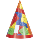 UNIQUE BUILDING BLOCKS BIRTHDAY PARTY HATS PK8