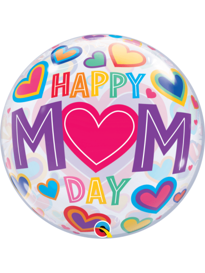 QUALATEX 22" "HAPPY MOM DAY" BUBBLE BALLOON