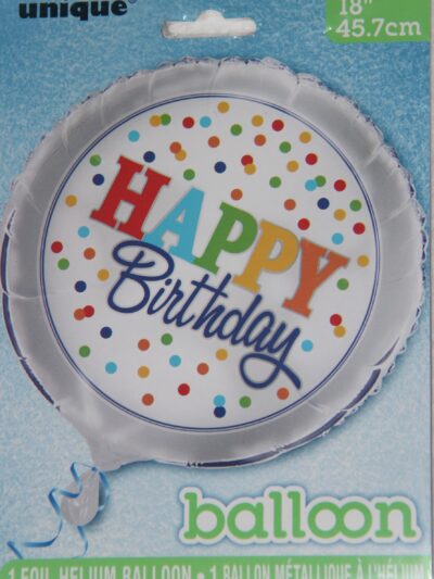 18" RAINBOW POLKA DOT FOIL BALLOON
