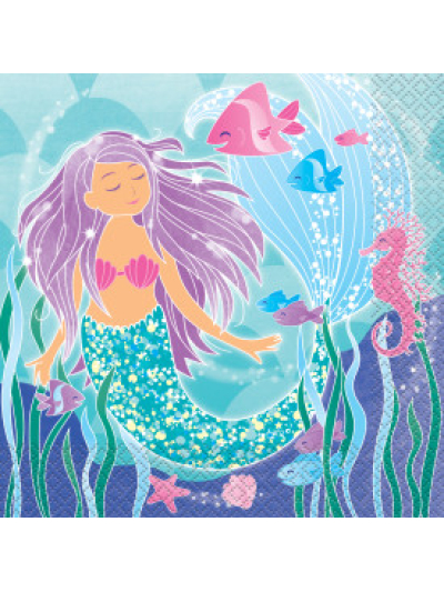 UNIQUE MERMAID LUN DISPOSABLE NAPKINS PK16
