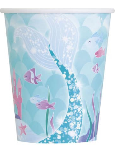 UNIQUE MERMAID 9OZ DISPOSABLE CUPS PK8