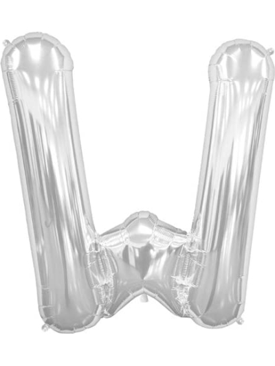 NORTH STAR BALLOONS 34″ SILVER LETTER ‘W’ SHAPE BALLOON