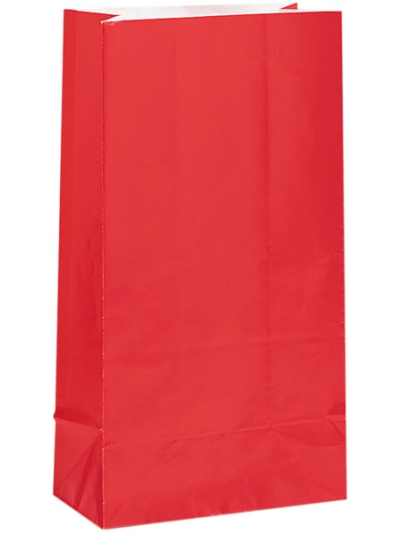 UNIQUE PAPER PARTY BAGS RUBY RED PK12
