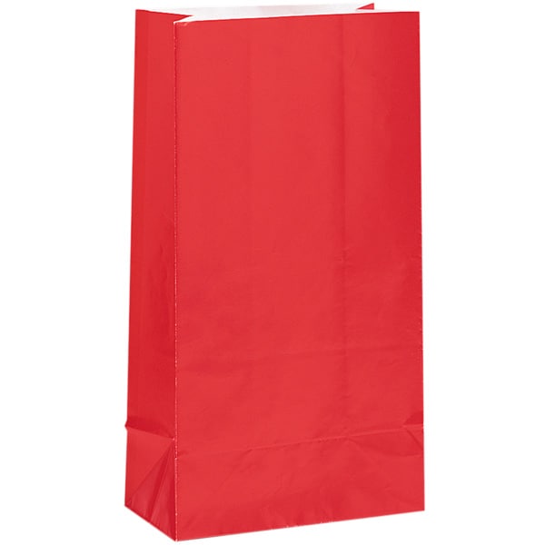 UNIQUE PAPER PARTY BAGS RUBY RED PK12