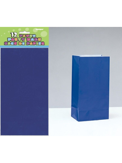 UNIQUE PAPER PARTY BAGS ROYAL BLUE PK12