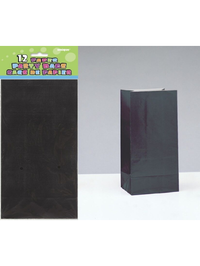 UNIQUE PAPER PARTY BAGS BLACK PK12
