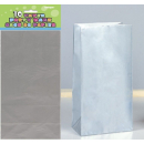 UNIQUE PAPER PARTY BAGS SILVER METALLIC PK10