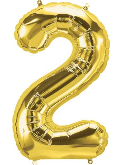 NORTH STAR BALLOONS 16″ GOLD LETTER ‘2' SHAPE BALLOON