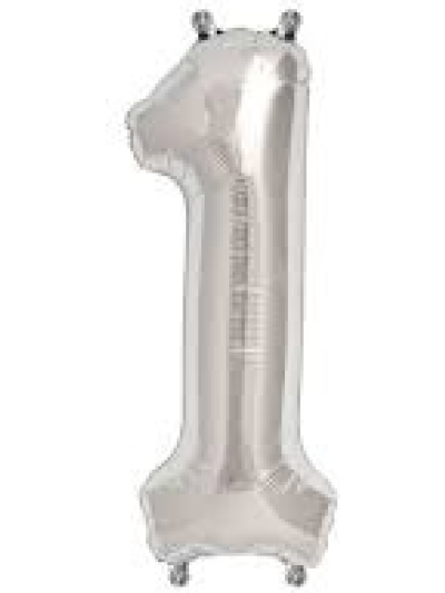 NORTH STAR BALLOONS 16″ SILVER LETTER ‘1′ SHAPE BALLOON