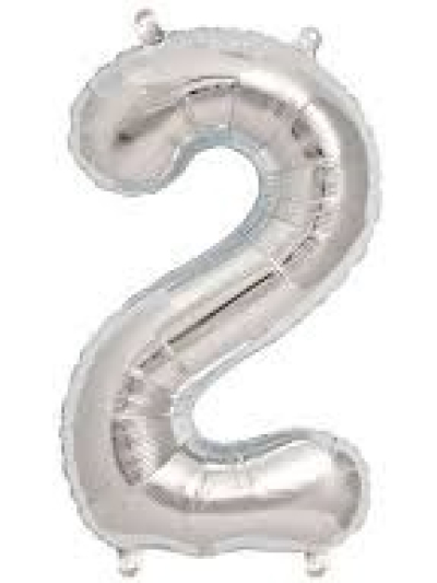NORTH STAR BALLOONS 16″ SILVER LETTER ‘2' SHAPE BALLOON