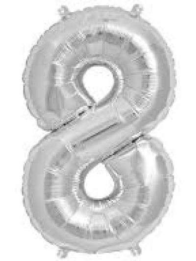 NORTH STAR BALLOONS 16″ SILVER LETTER ‘8′ SHAPE BALLOON