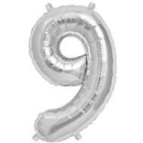 NORTH STAR BALLOONS 16″ SILVER LETTER ‘9′ SHAPE BALLOON