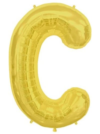 NORTH STAR BALLOONS 34" GOLD LETTER 'C' SHAPE BALLOON