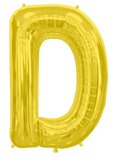 NORTH STAR BALLOONS 34" GOLD LETTER 'D' SHAPE BALLOON