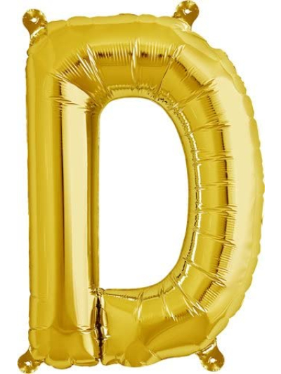 NORTH STAR BALLOONS 16″ GOLD LETTER ‘D’ SHAPE BALLOON