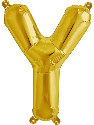 NORTH STAR BALLOONS 16″ GOLD LETTER ‘Y’ SHAPE BALLOON