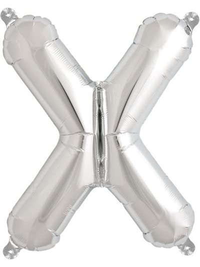 NORTH STAR BALLOONS 16″ SILVER LETTER ‘X′ SHAPE BALLOON