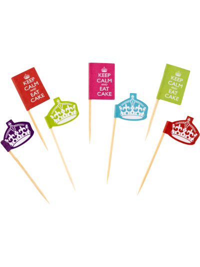 KEEP CALM CUPCAKE PICKS PK20