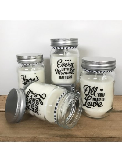 7X12 WAX FILLED JAR WITH SAYING