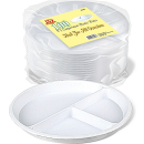 DD 9" 3 COMP PLASTIC PLATES 100PC