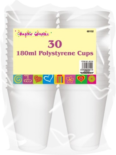 DD 180ML POLYSTRENE CUPS 30PC