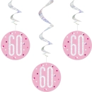 UNIQUE GLITZ 32″ PINK 60TH HANGING SWIRL