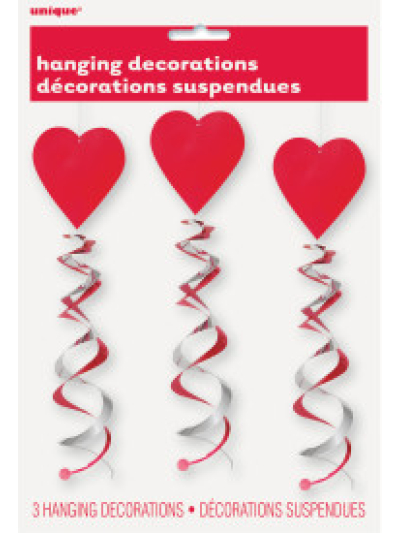UNIQUE 26" VALENTINES DOUBLE 3 HANGING SWIRL DECO