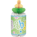 UNIQUE 12" POLKA DOT BABY SHOWER BOTTLE HONEYCOMB DECOR