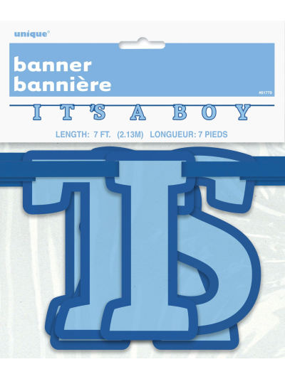 BOY BABY SHOWER LETTER BANNER 7FT