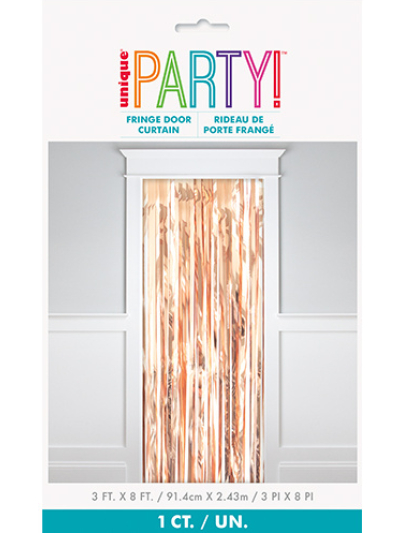 UNIQUE ROSE GOLD FRINGE DOOR CURTAIN 3FT X 8FT