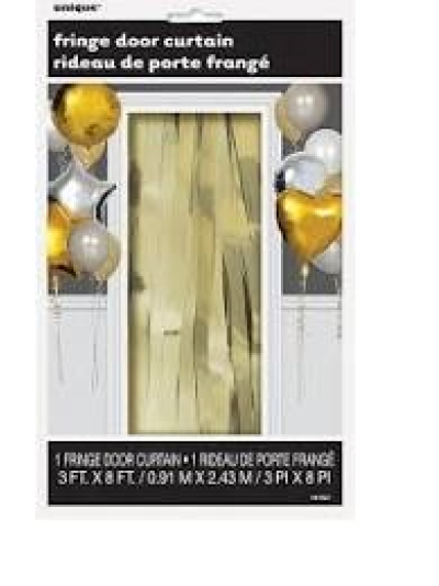 UNIQUE GOLD FRINGE DOOR CURTAIN 3FTX8FT