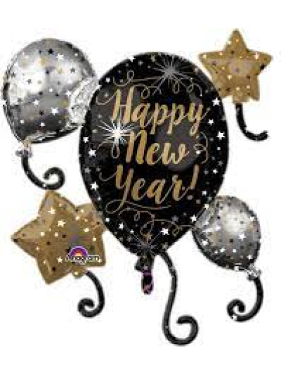 ANAGRAM SUPERSHAPE 29"X30" HAPPY NEW YEAR FOIL BALLOON