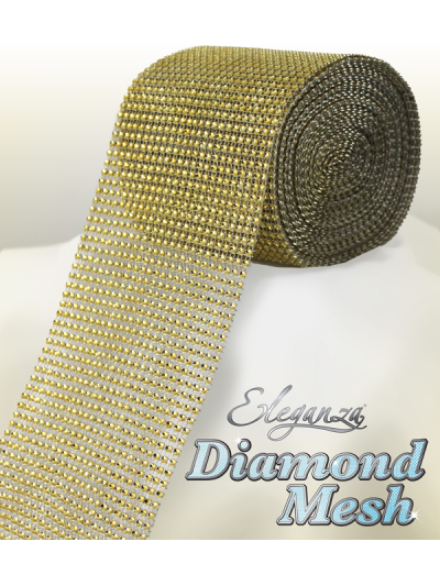 DIAMOND MESH 12CM X 9M GOLD